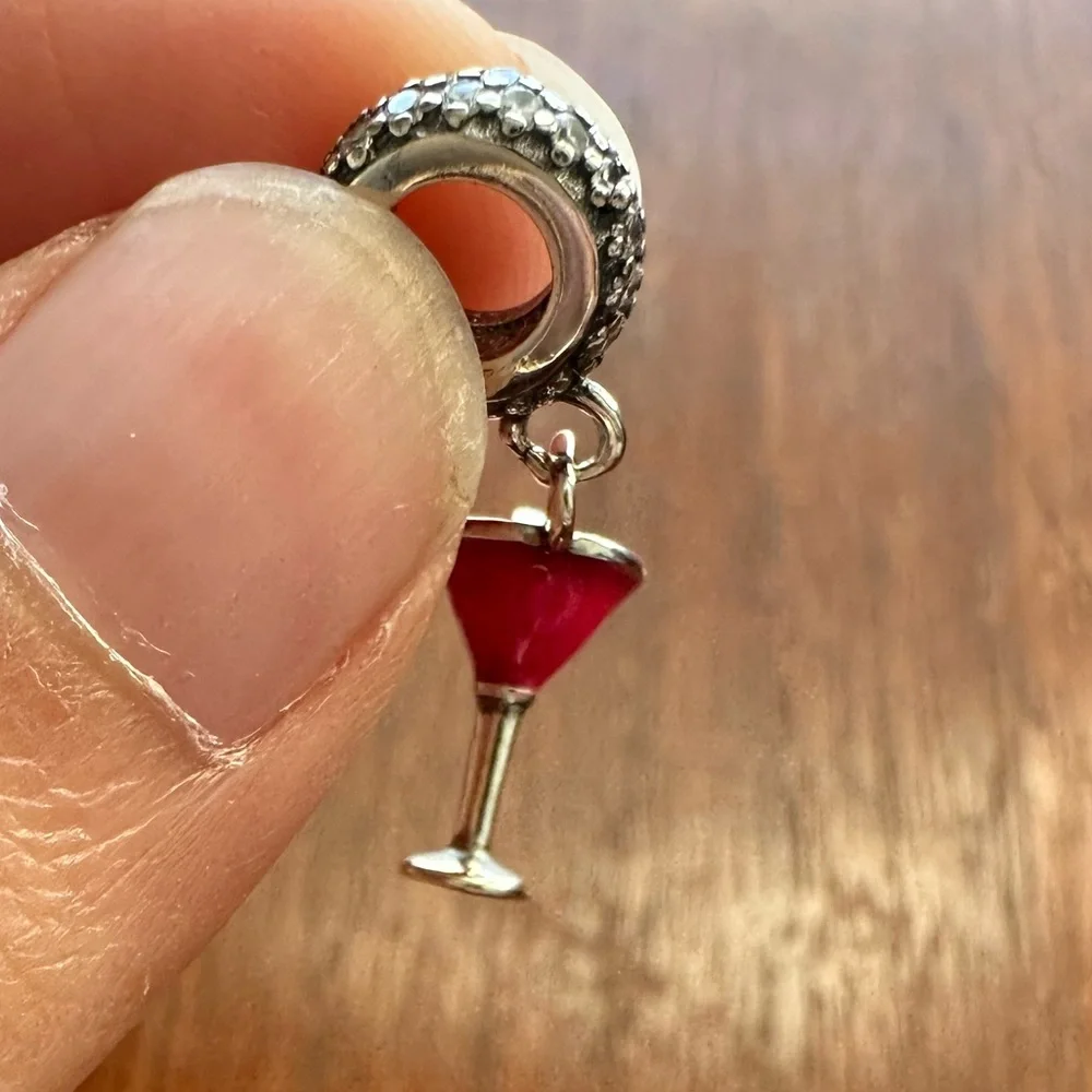 NWOT Pandora Fit Cosmopolitan Cocktail Silver Charm_5